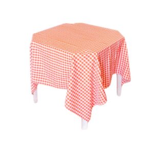 Xale Crepe Xadrez Laranja e Branco 1.50