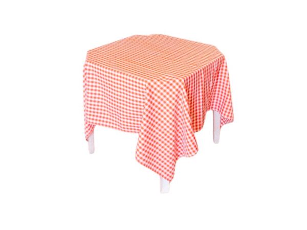 Xale Crepe Xadrez Laranja e Branco 1.50