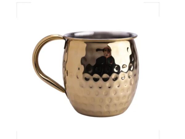 Caneca Moscow Mule Inox Martelada Dourada