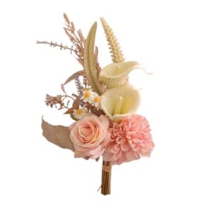 Buquê Flores Dália/Rosa Rosa Claro