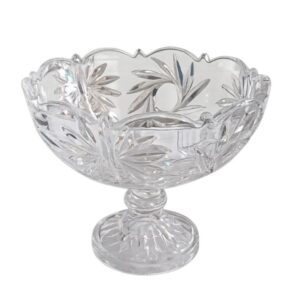 Saladeira Cristal Trabalhada C/ Pé Gr