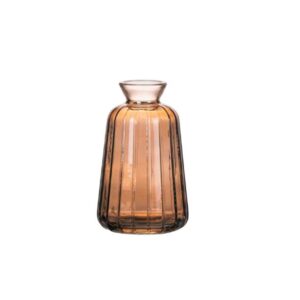 Vaso Vidro Frisado Marrom Mini