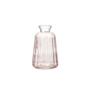 Vaso Vidro Frisado Rosa Claro Mini