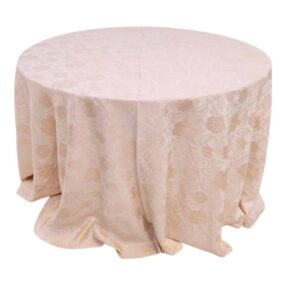 Toalha Aparador Adamascado Floral Pérola C/ Dourado 3.00