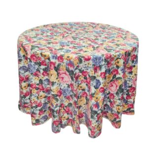 Toalha Aparador Floral Fundo Bege 2.80
