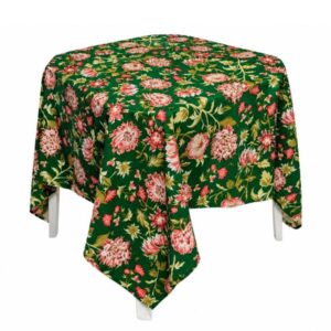 Xale Crepe Floral Verde e Laranja 1.50