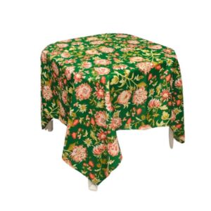 Xale Crepe Floral Verde e Laranja 1.50