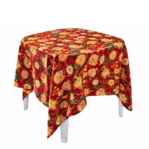 Xale Crepe Floral Vermelho e Laranja 1.50