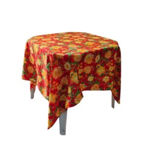 Xale Crepe Floral Vermelho e Laranja 1.50