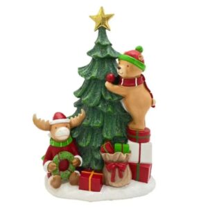Árvore Natal, Urso e Alce Resina