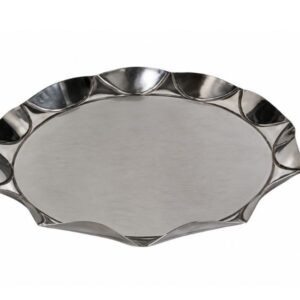 Bandeja Inox Trabalhada Redonda 40cm